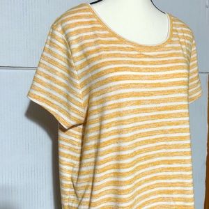 Market & Spruce women’s XL petite yellow & white stripped tee